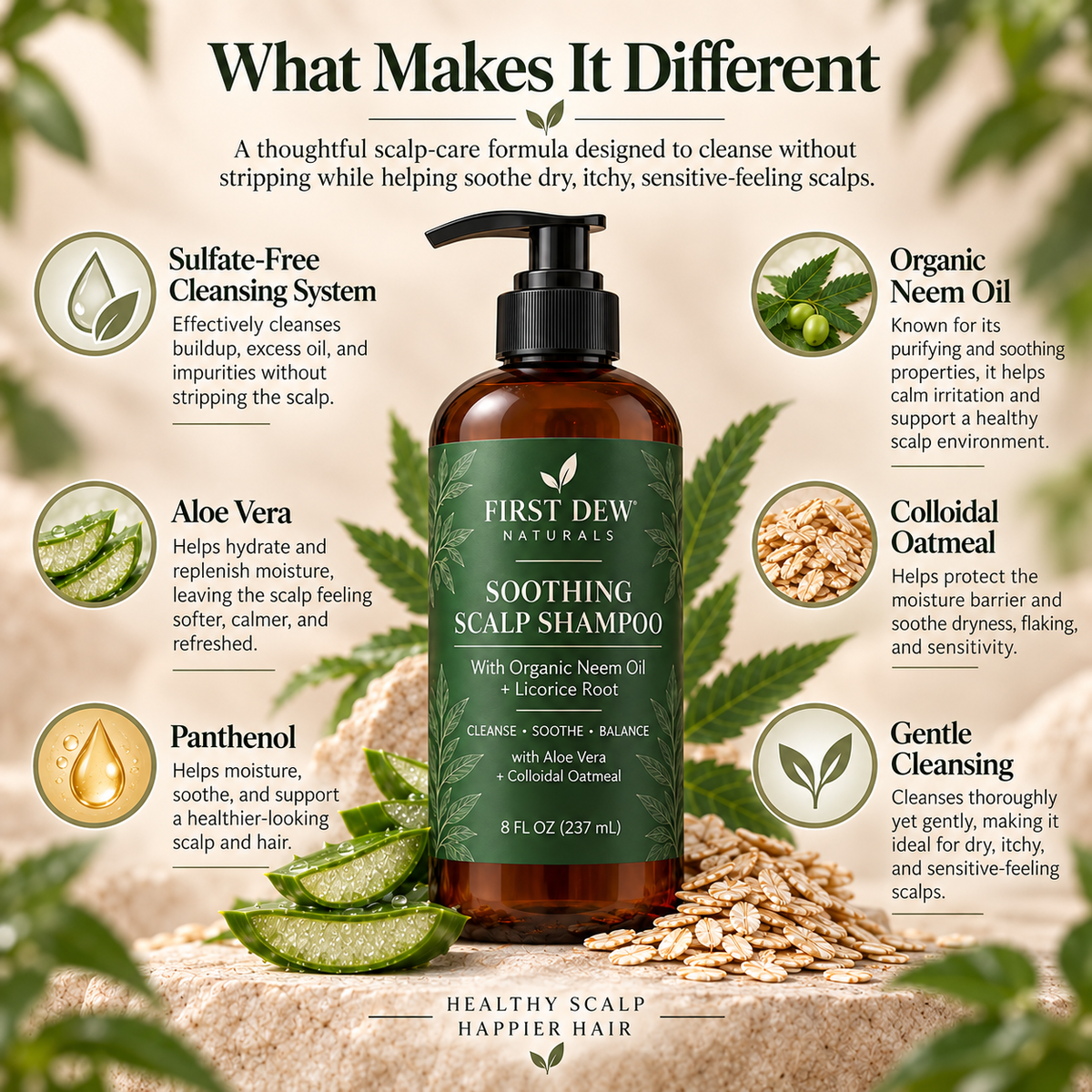 Soothing Scalp Shampoo with Neem And Licorice Root