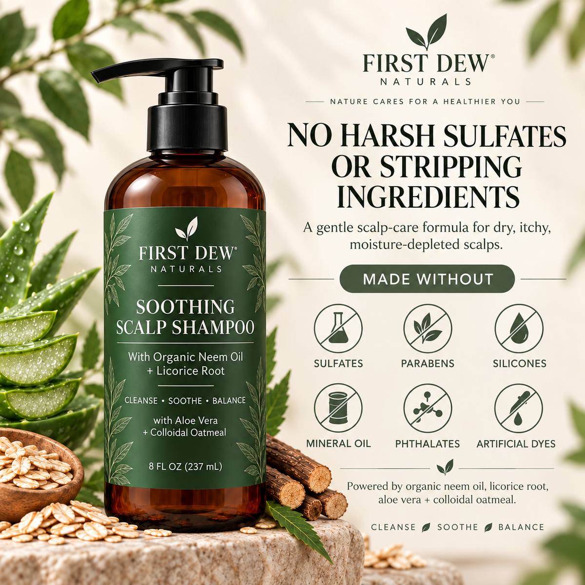 Soothing Scalp Shampoo with Neem And Licorice Root