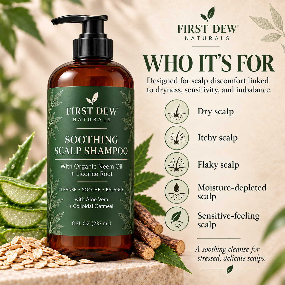 Soothing Scalp Shampoo with Neem And Licorice Root